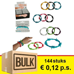***OFFRE DE GROS*** BRACELETS BARBELÉS EN PRÉSENTOIR (144 pcs.)