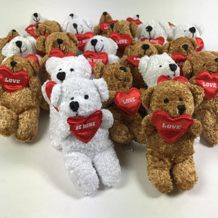 MIX OURS EN PELUCHE AVEC CŒUR (24 pcs)