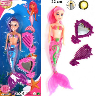 Poupée Sirène Lumineuse avec Accessoires (24 pcs)