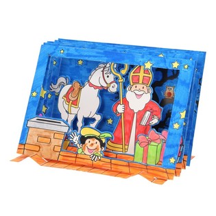 Kit de Loisirs Créatifs Fenêtre 3D Saint-Nicolas / Sinterklaas (12 pièces)