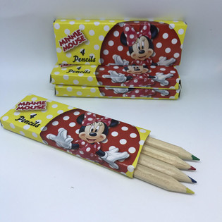 Disney - Minnie Mouse Petits Crayons de Couleur Lot de 4 en Bo%te (48 pcs)
