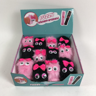 BRACELETS À CLAQUER EN PELUCHE FUZZY / CLIC-CLAC (12 pcs)