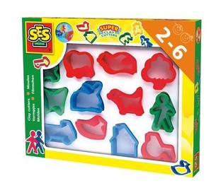 SES Emporte-pi&egrave;ces pour P&acirc;te &agrave; Modeler (12 couleurs/mod&egrave;les) (1 pc)