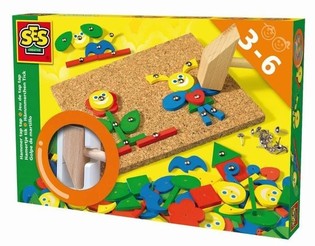 SES Jeu du Marteau Fantaisie - Jeu de Clous en Bois (1 pc.)