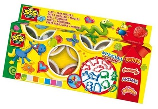 Kit de Pâte à Modeler SES Claymania 8x90g + Moules (1 pce)