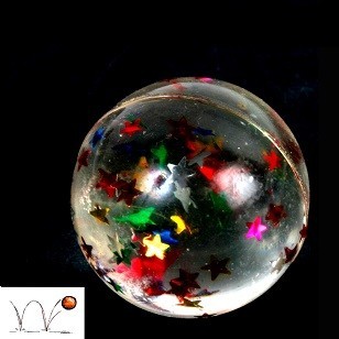 BALLES REBONDISSANTES AVEC ÉTOILES - Ø 3 CM (48 pcs)
