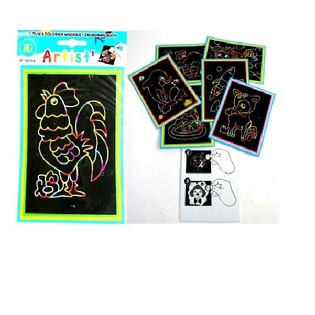 MAGIQUE COLORIAGE À GRATTER (48 pcs.)