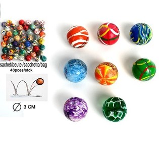 MIX BALLES REBONDISSANTES - Ø 3 CM (48 pcs)