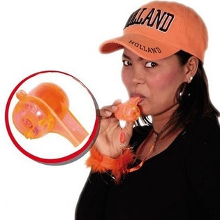 Grand Sifflet Orange Lumineux en Présentoir (24 pcs)