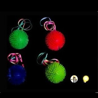BALLES LUMINEUSES À PICOTS LED POUR LE COU EN PRÉSENTOIR (12 pcs)