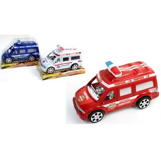 Lot de 6 Véhicules de Police et d'Ambulance à Friction en Blister