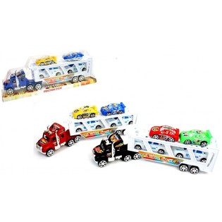 Grand Camion avec 4 Voitures sur Blister (6 pcs)