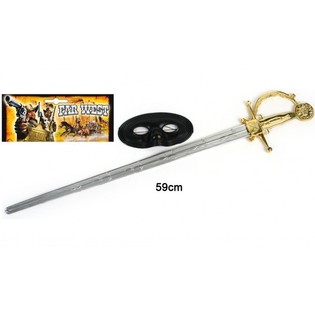 Ensemble Masque et Épée Zorro - 59 cm (6 pièces)