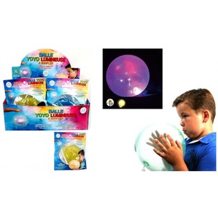 BALLON YOYO AVEC ÉCLAIRAGE LED EN PRÉSENTOIR (12 pcs.)
