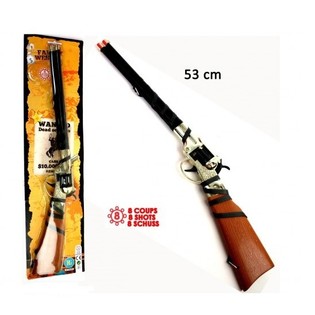 GRAND PISTOLET &Agrave; AMORCES WESTERN, 8 COUPS, 53 CM (12 pcs)