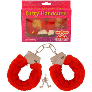 MENOTTES SEXY EN PELUCHE ROUGE (6 pcs.)