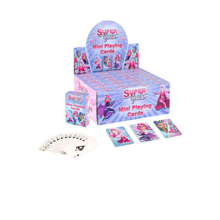 MINI CARTES &Agrave; JOUER &ndash; MOD&Egrave;LE : SUPER GIRLS EN PR&Eacute;SENTOIR (24 pcs)