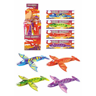 AVIONS EN MOUSSE FIGHTER GLIDERS &ndash; MOD&Egrave;LE : DINOSAURE EN PR&Eacute;SENTOIR (48 pcs)