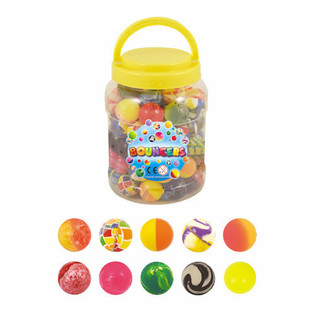 Balles Rebondissantes Mix Design &Oslash;3,5 cm en Pot (72 pcs)