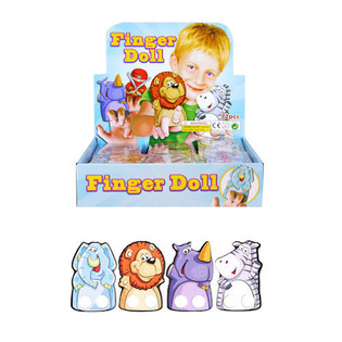 Figurines Animaux &agrave; Doigts en Pr&eacute;sentoir (72 pcs)