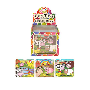 Mini-puzzles Animaux de la Ferme 13 x 12 cm en Pr&eacute;sentoir (108 pcs)