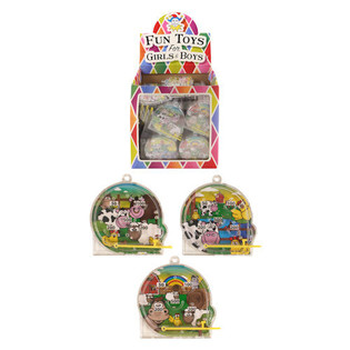 Mini-Flipper de kermesse Animaux de la ferme en pr&eacute;sentoir (108 pcs)