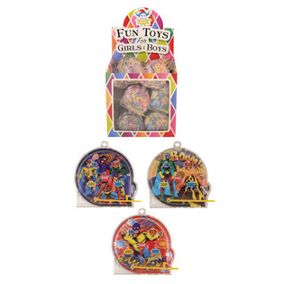 Mini-Flipper de Kermesse Super-H&eacute;ros en Pr&eacute;sentoir (108 pcs)
