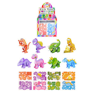 Mini Puzzles Dinosaure 3D en Pr&eacute;sentoir (144 pcs)