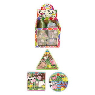 Jeux de patience « Animaux de la ferme » en présentoir (96 pcs)