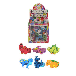 Bagues pour enfants mod&egrave;le : Dinosaure en pr&eacute;sentoir (156 pcs)