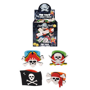 Bagues pour Enfants Mod&egrave;le : Pirates Color&eacute;s en Pr&eacute;sentoir (156 pcs)