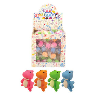 Gommes Dinosaures en pr&eacute;sentoir (60 pcs)