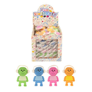 GOMMES MOD&Egrave;LE : SINGE AVEC CASQUE EN PR&Eacute;SENTOIR (96 pcs)