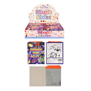 LIVRETS ARDOISE MAGIQUE &ndash; MOD&Egrave;LE : SUPER-H&Eacute;ROS EN PR&Eacute;SENTOIR (144 pcs)