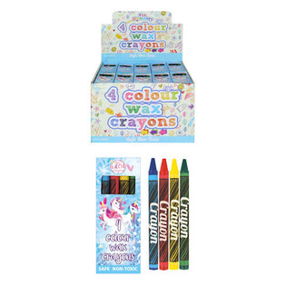 Sets de 4 Crayons de Cire LICORNE en Pr&eacute;sentoir (120 pcs.)