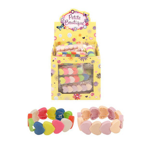 Bracelets &Eacute;lastiques C&oelig;ur pour Enfants en Pr&eacute;sentoir (60 pcs)