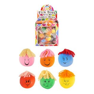 BALLES MALL&Eacute;ABLES AVEC VISAGES EN PR&Eacute;SENTOIR (84 pcs)