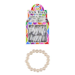 BRACELETS ENFANT BLANC NACR&Eacute; EN PR&Eacute;SENTOIR (120 pcs)