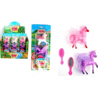 SET PONEY 2 PI&Egrave;CES AVEC BROSSES EN PR&Eacute;SENTOIR (12 pcs)