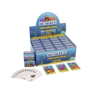 Mini Cartes &agrave; Jouer &ndash; Mod&egrave;le Sea Life en Pr&eacute;sentoir (24 pcs)