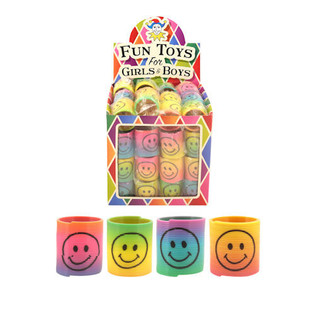 MINI RESSORTS SPIRALE SMILEY &Oslash;3.5 CM EN PR&Eacute;SENTOIR (60 pcs)
