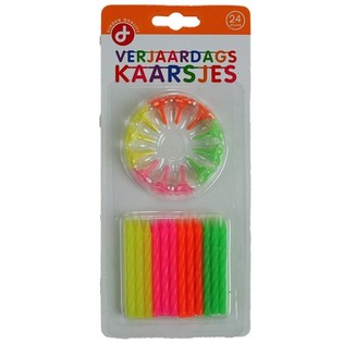 SET DE BOUGIES D'ANNIVERSAIRE, Comprenant : 24 Bougies avec supports