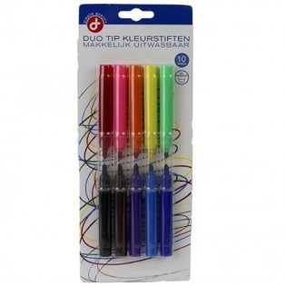 10 PIÈCES FEUTRES DE COULEUR SUR CARTE (12 pcs)