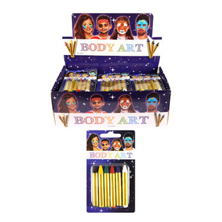 SET DE MAQUILLAGE POUR ENFANTS, 6 COULEURS EN PR&Eacute;SENTOIR (24 pcs.)