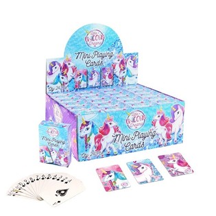 MINI JEU DE CARTES &ndash; MOD&Egrave;LE : LICORNE / UNICORN EN PR&Eacute;SENTOIR (24 pcs)