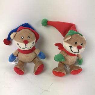 OURS DE NOËL EN PELUCHE AVEC BONNET (12 pcs)
