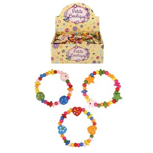 BRACELETS EN BOIS POUR ENFANTS EN PR&Eacute;SENTOIR (144 pcs)