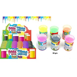 Mini Slime Coloré en Baril (30g) - Présentoir de 24