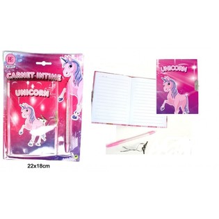 UNICORN / LICORNE CARNET DE NOTES AVEC CADENAS + STYLO (24 pcs.)