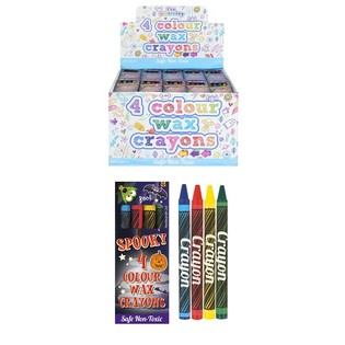 Sets de 4 Crayons de Cire HALLOWEEN en Pr&eacute;sentoir (120 pcs.)